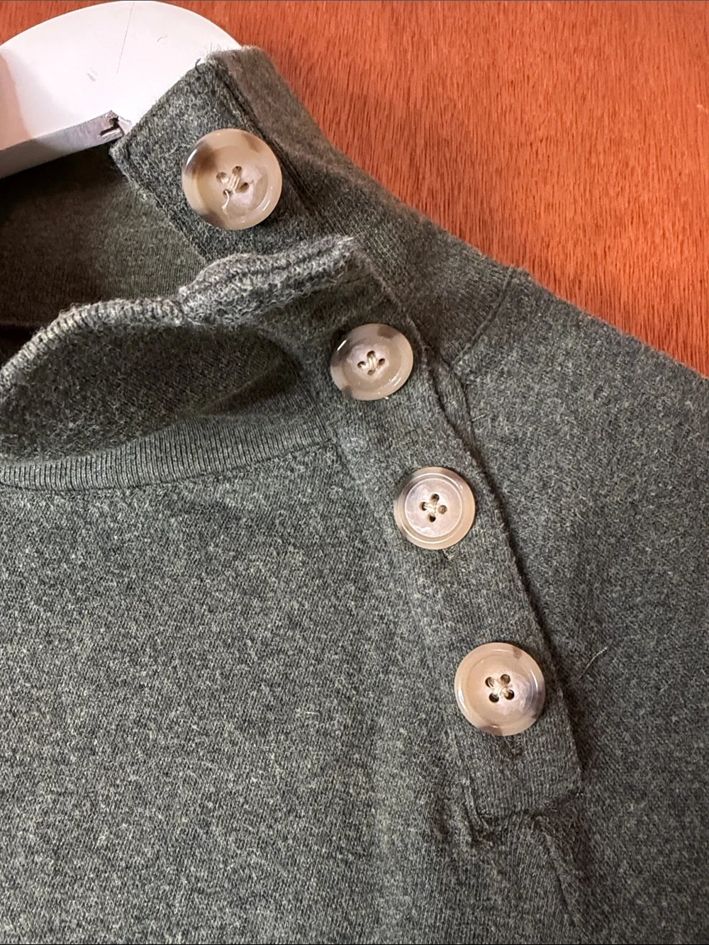 J. Crew Forest Green Button-Shoulder Turtleneck Sweater